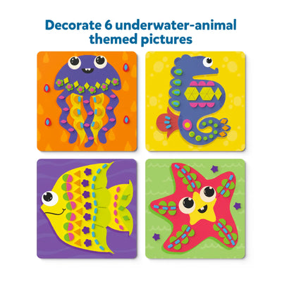 Colorful sea creature craft pictures for decoration in Fun with Foam Under the Ocean 3D Sticker Activity