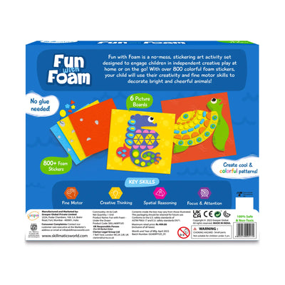 Children’s art activity set with foam stickers and picture boards for animal designs