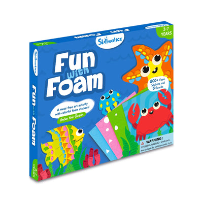 Blue foam art activity set box with Under the Ocean theme for children ages 3-7