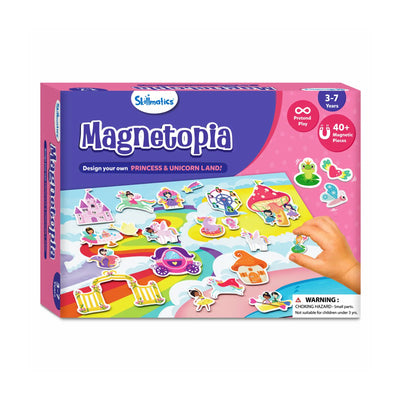 Children’s magnetic play set for designing a Princess and Unicorn Land in Magnetopia