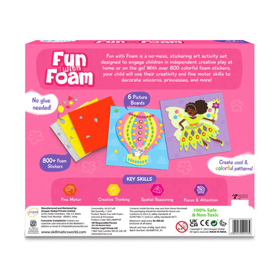 Children’s art activity set with foam stickers and picture boards for creative fun