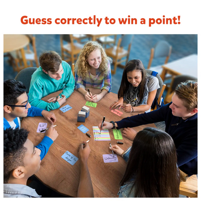 Young adults playing the Who Knows You Best card game for ages 8 and up