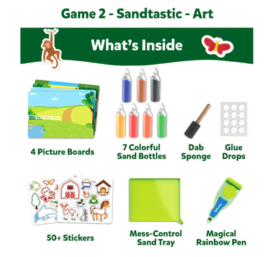 Children’s art kit with sand art supplies and stickers from Artsy Explorers Bundle