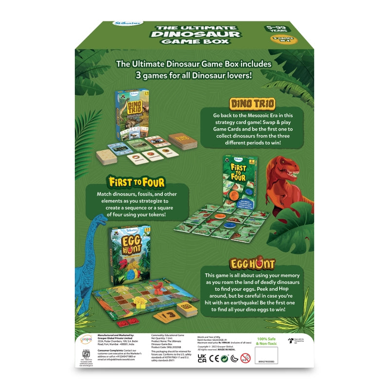 Ultimate Dinosaur Game Box | 3 Family Friendly Games in 1 (ages 5+)