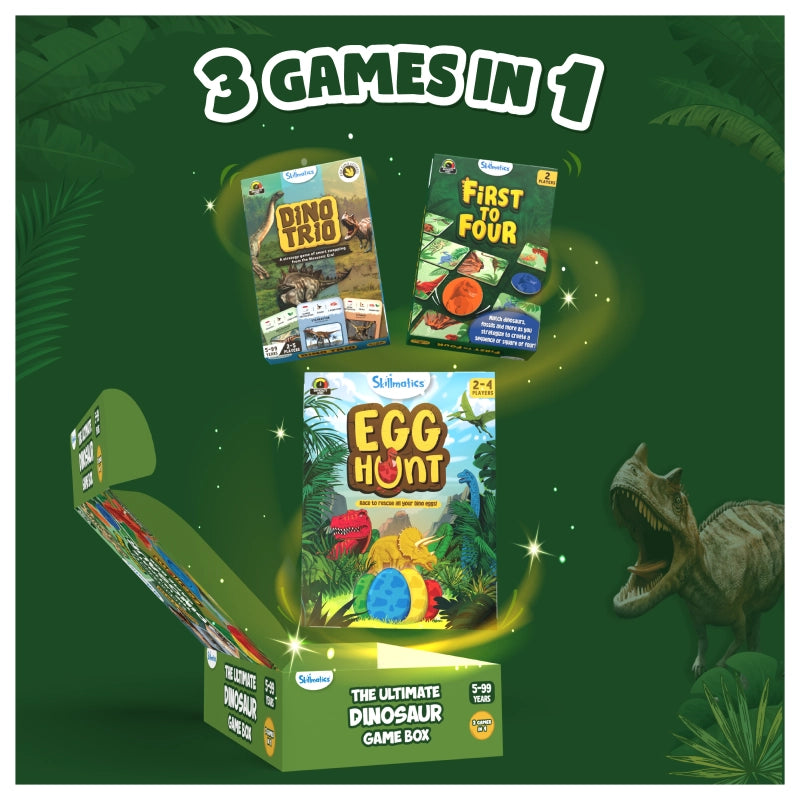 Ultimate Dinosaur Game Box | 3 Family Friendly Games in 1 (ages 5+)