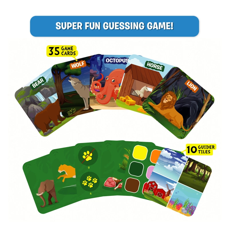 Guess in 10 Junior: World of Animals | Trivia card game (ages 3-6)