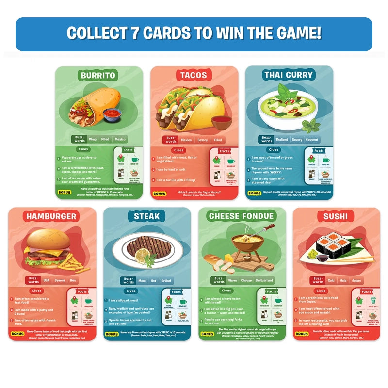 Guess in 10: Foods Around The World | Trivia card game (ages 8+)