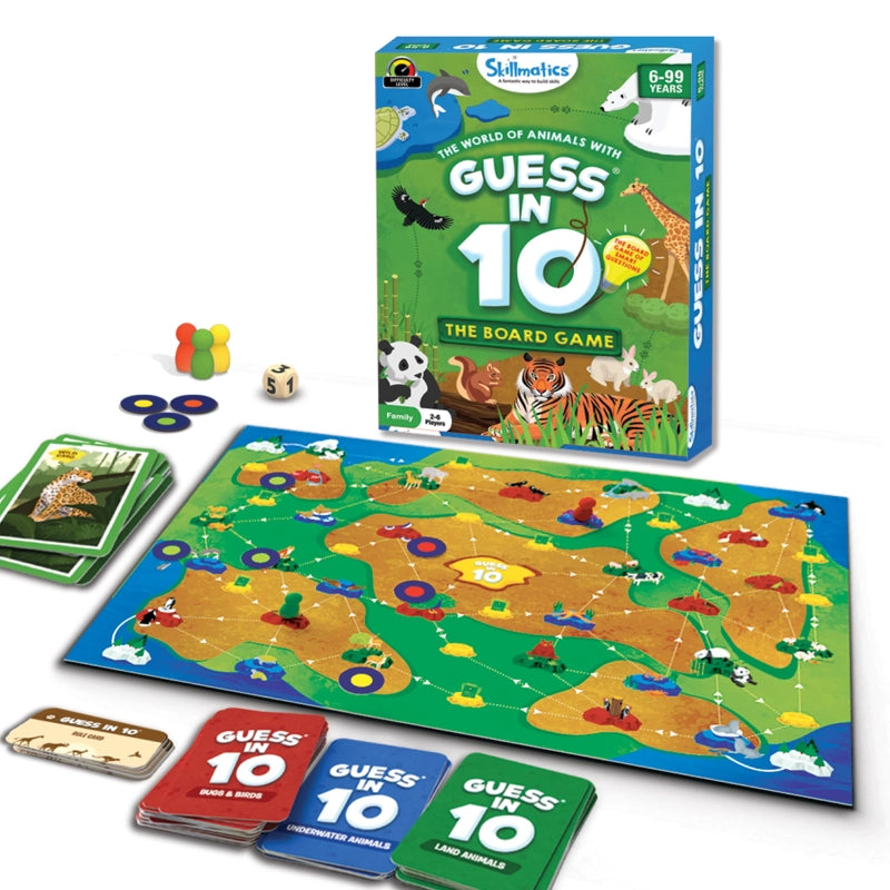 Guess in 10: World Of Animals Board Game | Trivia game (ages 6+)