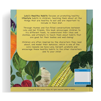 Back cover of Lola’s Healthy Habits fun learning storybook for children aged 3 and up