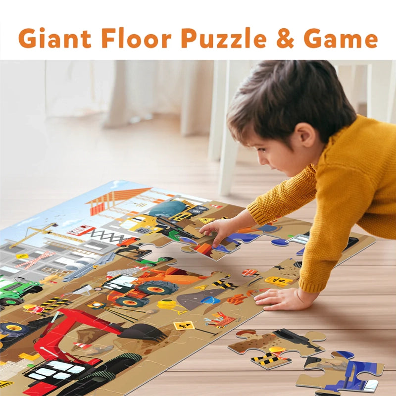 Piece & Play: Construction Site | Floor Puzzle & Game (ages 3-7)