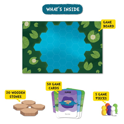 Complete Sinking Stones strategy board game set with game board cards stones and pieces