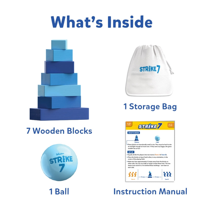 Skillmatics Block Game: Strike 7! | Strategic Game of Knocking Down & Building Up (ages 6+)