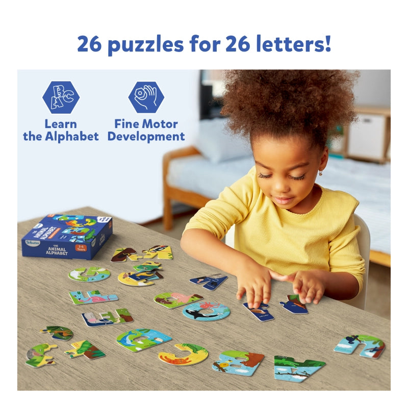 The Animal Alphabet |  Fun & Educational 52 Piece Jigsaw Puzzle (ages 3-6)