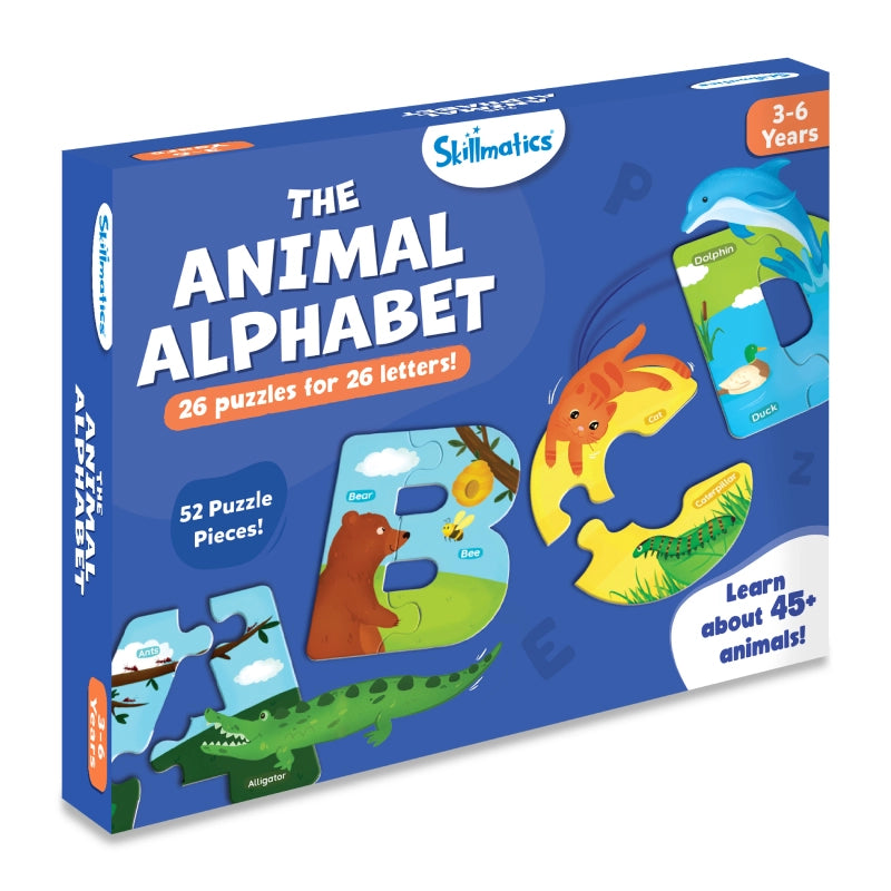 The Animal Alphabet |  Fun & Educational 52 Piece Jigsaw Puzzle (ages 3-6)
