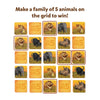 Animal-themed game board with tiles for The Big 5 Secret Identities game