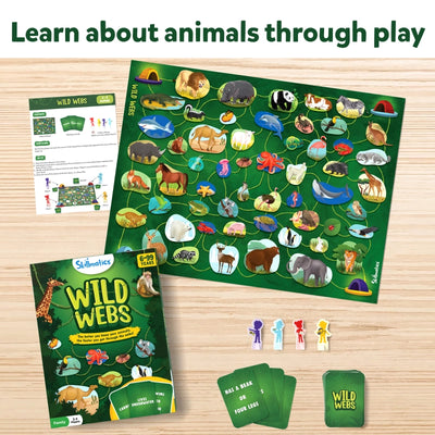 Children playing Wild Webs Animal Learning Board Game for kids ages 6 and up
